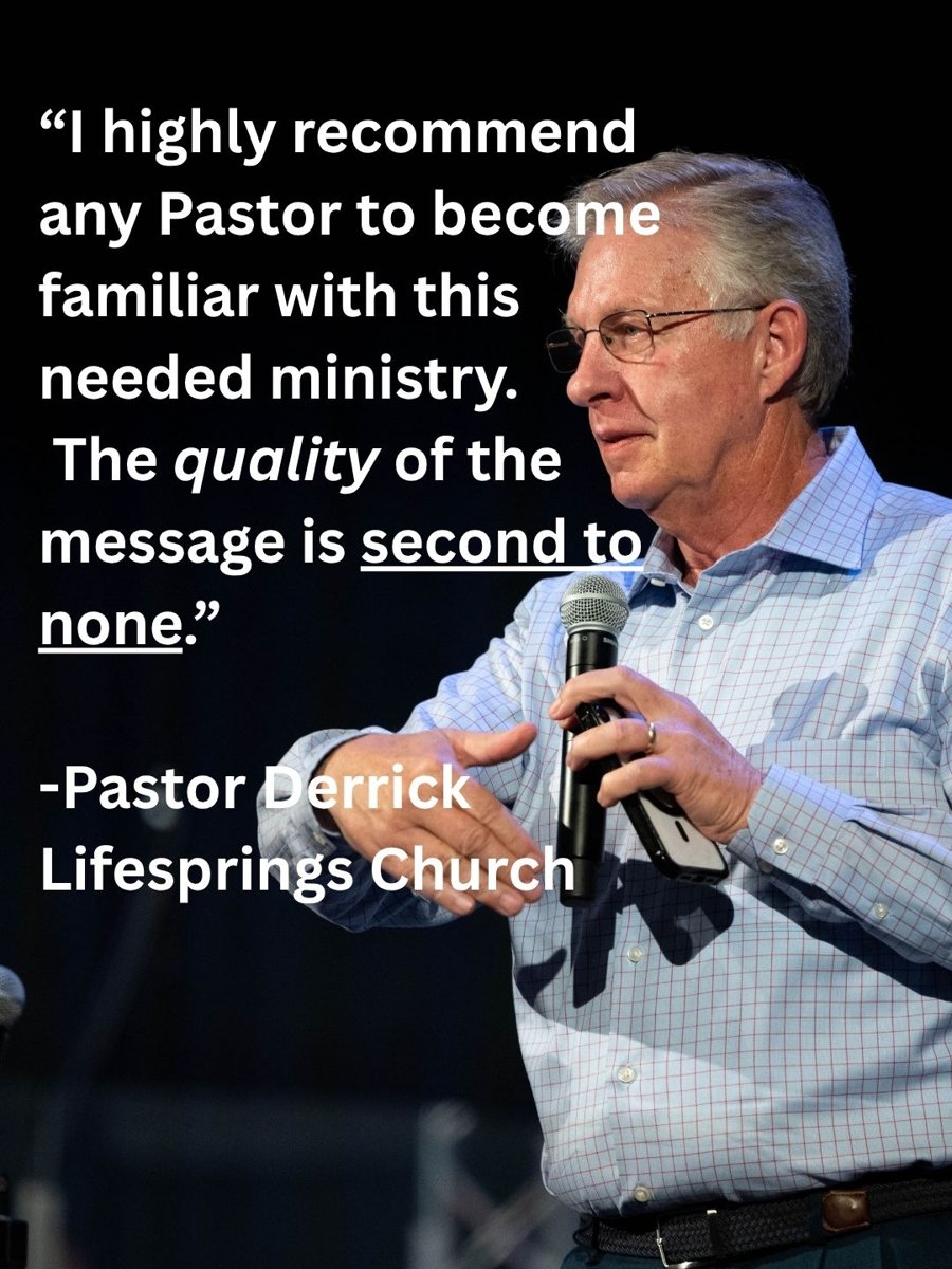 Pastor Derrick of Lifesprings Church speaking: I highly recommend any Pastor to become familiar with this needed ministry. The quality of the message is second to none.